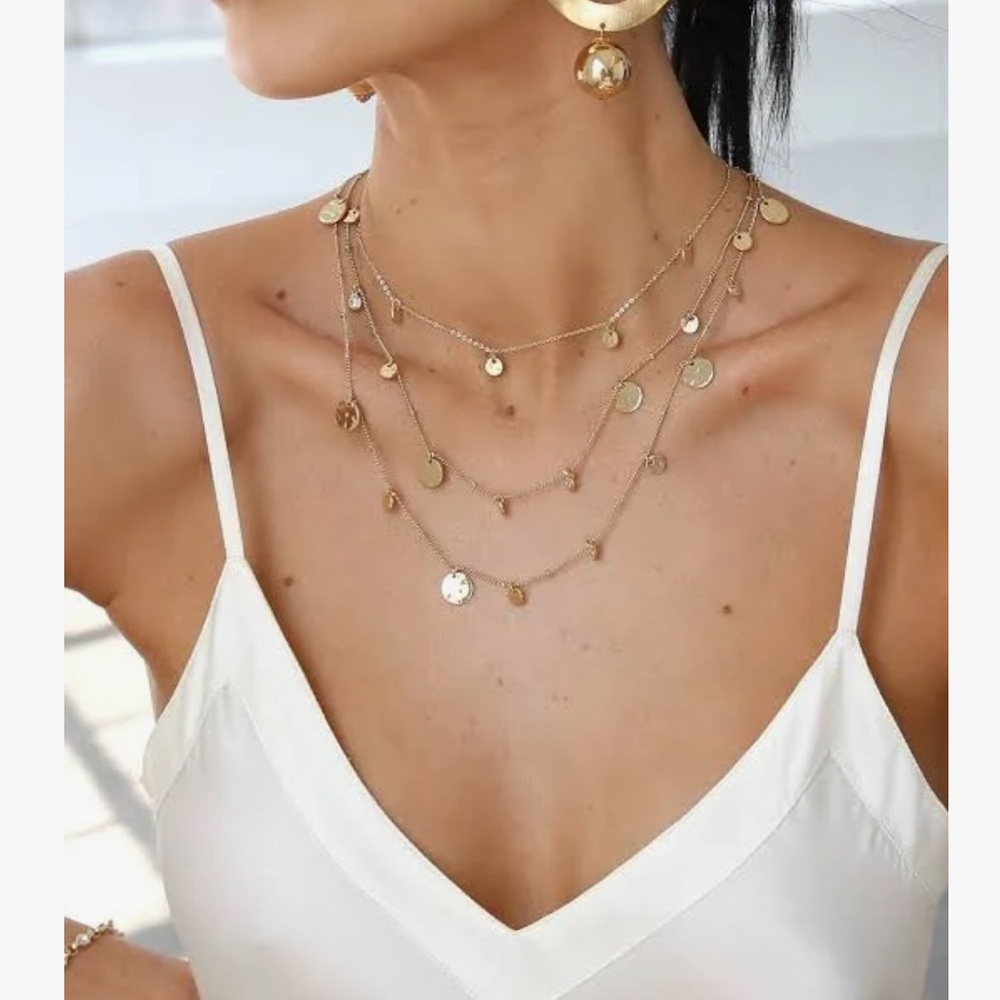 ✨ Ettika All In Gold Layered Crystal Necklace Set